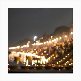 Ganga River At Night Canvas Print