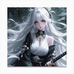 Anime Girl With Sword Canvas Print