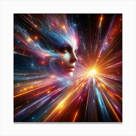 Psychedelic Woman In Space Canvas Print