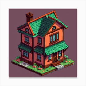Pixel House Canvas Print