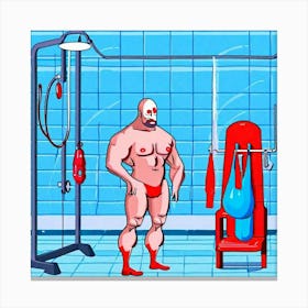 Man In A Shower - Tom Ghost Canvas Print