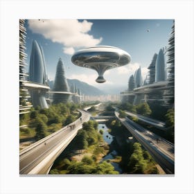 Futuristic Cityscape 142 Canvas Print