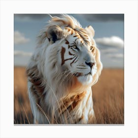 The Golden Striped Lion Canvas Print