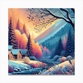 Winter Landscape Painting 6 Canvas Print