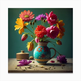 Flowers In A Vase 3 Canvas Print