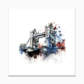 Tower Bridge Ink Splash Effect Canvas Print