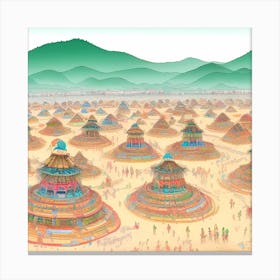 Huts In The Desert Canvas Print