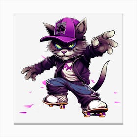 Cat Skateboarder 6 Canvas Print