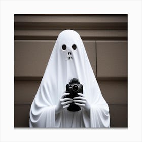 Ghost Holding A Camera Canvas Print