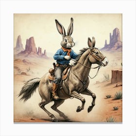 Rabbit On A Horse Canvas Print