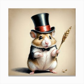 Hamster In Top Hat 9 Canvas Print