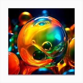 Colorful Glass Spheres Canvas Print