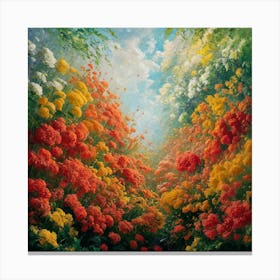 Blooming Radiance A Vibrant Field Of Flowers (4) Canvas Print