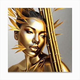 Gold Asian Woman Canvas Print