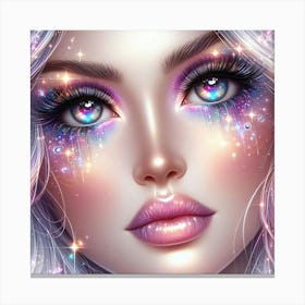 Beautiful Girl With Glittery Eyes Canvas Print