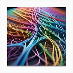 Abstract Colorful Wires 7 Canvas Print