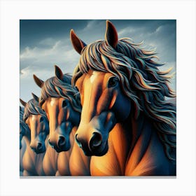 Horses In The Sky Canvas Print