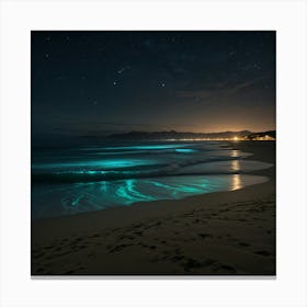 Blue Lagoon At Night Canvas Print