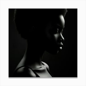 Portrait Of African Woman In Silhouette Canvas Print