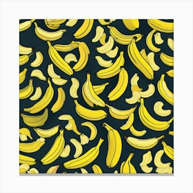 Bananas On A Black Background Canvas Print