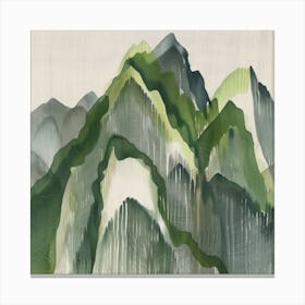 Japanese Watercolour Of Mount Kirigamine 2 Canvas Print