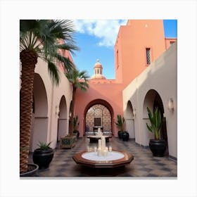 Courtyard Of A Hotel Canvas Print