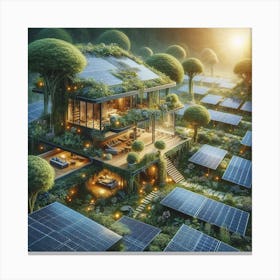 Solar House In The Forest 1 Canvas Print