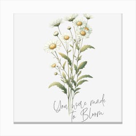 Daisy - you were made to bloom Canvas Print