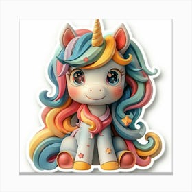 Unicorn Sticker 155 Canvas Print