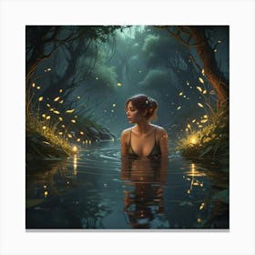 Girl In The Forest Canvas Print