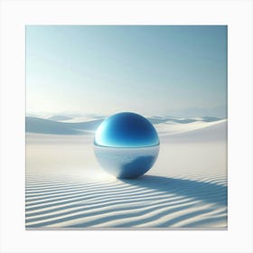 Blue Sphere In The Desert Canvas Print