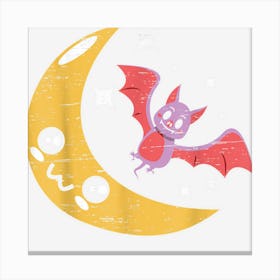 Goth Moon And Bat Nocturnal Animal Halloween Party Costume Canvas Print