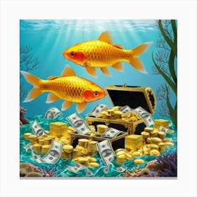 Goldfish And Money 1 Canvas Print