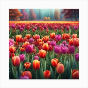 Tulip Field Canvas Print