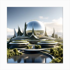 Futuristic City 307 Canvas Print