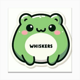 Whiskers frog sticker Canvas Print