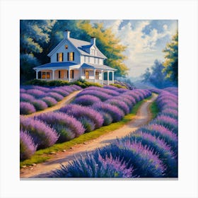 Tranquil Haven Lavender Fields And White House (1) 1 Canvas Print