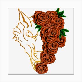 Wolf Roses Easy Clever Halloween Costume Mexicano Rose Canvas Print