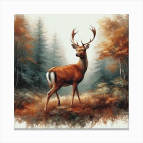 Deer In The Woods Canvas Print