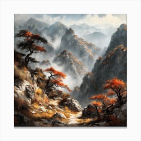Chinese Mountains Landscape Painting (44) Canvas Print