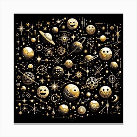 Gold Planets Canvas Print