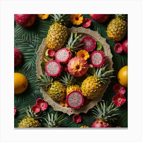 Tropical Fruit Arrangement Canvas Print