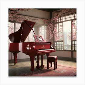 Steinway grand piano in Japanese animated versions of Hellokitty Images cute, cinematic experience, 8k, fantasy art, RPG style 2 Canvas Print