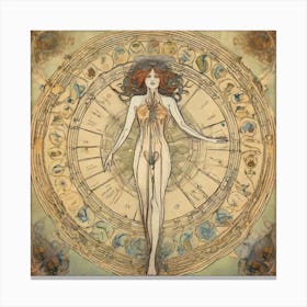 Astrological Nouveau Chart Series - 4 Canvas Print