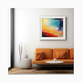 Mock Up Canvas Framed Art Gallery Wall Mounted Textured Print Abstract Landscape Portrait (6) Canvas Print