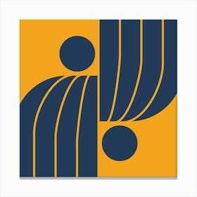 Arch Midcentury Modern Abstract Pattern Vxi In Mustard Yellow Navy Blue 02 Canvas Print