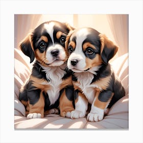 Bernese Puppies Canvas Print