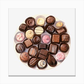 Chocolates On A Plate 9 Canvas Print