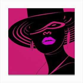 Black Woman In Hat Canvas Print