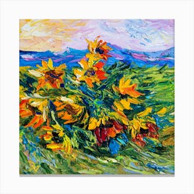 Windy flowerse's blues Canvas Print